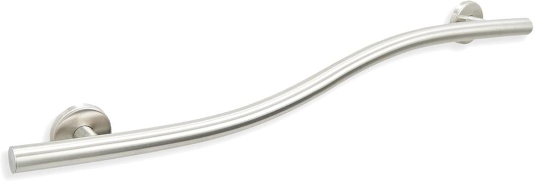 Wave Grab Bar for Bathroom Shower Toilet Steps Bed Home/304 Stainless Steel/Brush Finish/Left/ 36"
