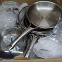 Stainless Steel Cookware Set,Tir-Ply Pots and Pans Set,10 Pcs Stainless Steel Induction Kitchen Cookware Sets,PFOA Free, Frying Pans, Butter warmer,Saute Pan & Stock Pot,Compatible with All Cooktops