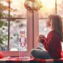 PRETYZOOM Pink Wooden Nutcracker Doll - 12 Inch Christmas Decoration Soldier with Base for Holiday Decor, Tabletop Display