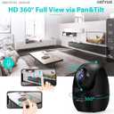 NETVUE Indoor Camera, 1080P FHD 2.4GHz WiFi Pet Camera, Home Camera for Pet/Baby, Dog Camera 2-Way Audio, Indoor Security Camera Night Vision, AI Human Detection, Cloud Storage/TF Card, Black (Black)