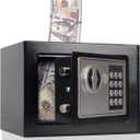 Piggy Bank Safe for Adult with Password, Large Metal Money Bank, Boy and Girl coin jar for Honeymoon Trips, Birthday Gifts, College Funds, Car Funds (Black)