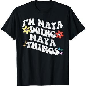 Retro Groovy Im Maya Doing Maya Things Funny Mother's Day T-Shirt, XS