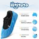 Hitituto Shoe Covers Disposable Non-slip for Indoors -100 Pieces (50 Pairs) Waterproof Premium CPE Booties Shoes Protectors Coverings, fits up to size 11 US Men and 13 US Women, Blue, Large