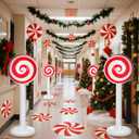 1 Pcs Christmas Inflatable Outdoor Decorations 4 FT Christmas Candy Inflatable Column Decoration for Winter Xmas Lawn Yard Garden Home Decor