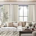 Flax Linen Blackout Living Room Curtain 84 Inch Long 2 Panel Tan Beige Black Out Burlap Farmhouse Insulated Thermal Curtain for Summer Heat Nursery Room Darkening Drapes Bedroom Back Tab 52x84 Length