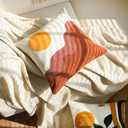Tufted Boho Textured Accent Throw Pillow Covers 18x18,Soft Mid Century Decorative Art Minimalist Geometric Sun Throw Pillowcases for Couch Sofa Bedroom Living Room,1PC (Brownyellow)
