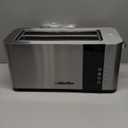 Mueller UltraToast Full Stainless Steel Toaster 4 Slice, Long Extra-Wide Slots for Bagels and Waffles, 6 Browning Levels, LED Display, Cancel/Defrost/Reheat Functions & Removable Tray, Kitchen Gadgets