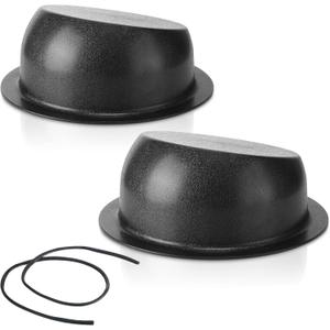 Amylove 2 Pcs Universal Angled Speaker Enclosures Boxes Pods Surface Mount with Rubber Strip for Install 6.5 Inch Speakers or Smaller Custom Mount Door Kick Panel Rear Deck (Black, No Hole Cut)