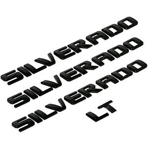 3D Raised and Strong Adhesive Decals Letters Compatible for 2012-2025 Silverado LT 1500 2500Hd 3500Hd (Matte Black)