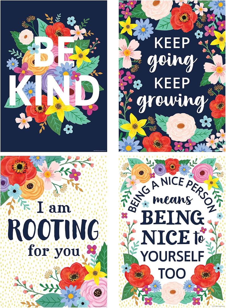 Teacher Created Resources Wildflowers Positive Posters, Set of 4
