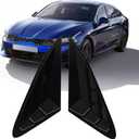 Rear Side Window Louvers, 2PCS Rear Side Window Louver Gloss ABS Bright Black Sporty Look Scratch Proof Replacement for K5 LX LXS GT 2020 to 2024
