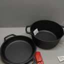 2-in-1 Pre-Seasoned Cast Iron Dutch Oven Pot with Skillet Lid Cooking Pan, Cast Iron Skillet Cookware Pan Set with Dual Handles, Indoor Outdoor for Bread/Frying/Baking/Camping/BBQ, 5 Qt