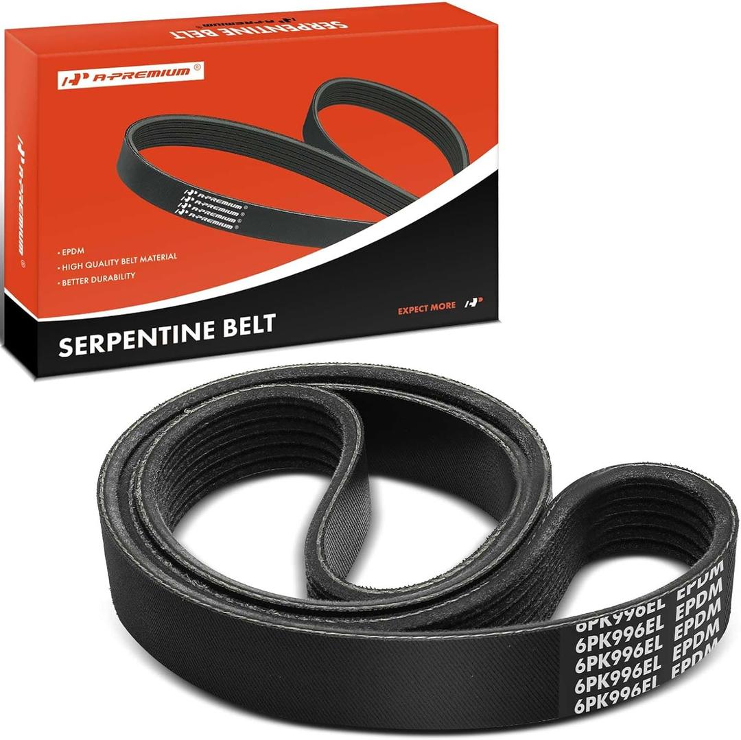 A-Premium Stretch Fit Serpentine Drive Belt Compatible with Ford Escape 2017-2019 1.5L, Fiesta 2014-2019 1.6L