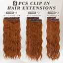 BARSDAR Ginger Copper Clip in Hair Extensions - 20 Inch 5PCs Full Head Wavy Clip in Hair Extensions for Women - Voluminous Thick Soft Synthetic Hairpieces Daily Party Halloween- Ginger Copper