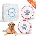 ChunHee Smart Dog Door Bell Wireless Puppy DoorBell for Potty Training, Dog Bells to go Outside, Bells for Dogs to Ring to go Potty, 2 Dog Buttons [New 2025] (1 White Receiver+2 White Button)