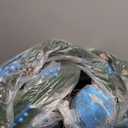 Syhood 1pcs 6ft Norfolk Pine Christmas Garland with Lights Poinsettia Pinecone Berry, Real Touch Prelit Blue Christmas Garland Battery Powered for Mantle Fireplace Stairs Table Home Decor