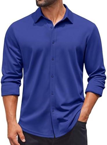 COOFANDY Mens Casual Button Down Shirt Long Sleeve Wrinkle Free Shirts Stretch Dress Shirt XL