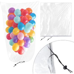 Klmnop 4 Pack Large Balloon Bags for Transport, 71 x 47 Inch Big Balloons Bag with Drawstring, Reusable Clear Balloon Storage Bag for Wedding, Birthday, Party(Clear)