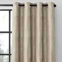 Light Brown and Silvery 100% Blackout Jacquard Geometric Pattern Curtains,42 Inch Wide 63 Inch Length 2 Panels, Thermal Insulated Noise Reducing Anti-Rust Grommet Drapes for Bedroom Living Room