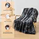 Electric Heated Throw Blanket - Faux Fur Sherpa 50"x60" Fast Heating Bed Blankets Throw with 6 Heating Levels & 4 Hours Auto Off, Over-Heat Protection ETL, Black