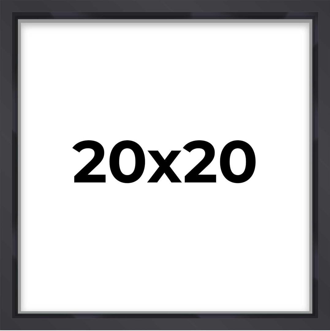 20x20 Shadow Box Frame Contemporary Black Finish | 3/4" Depth of Usable Space| Interior Size 20x20 Inches| UV Resistant Acrylic, Acid-Free Backing, Wall Hangers | Made in USA