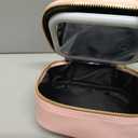 Mini Makeup Bag with Led Mirror, Small Travel Make up Bag 3 Light Modes Adjustable Brightness, for Women Organizer Cosmetic Bag, Portable Travel Train Toiletry Bag, for Pool Parties Work Touch-Ups (Pink)