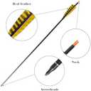 TOPARCHERY 32 Inch Carbon Archery Arrows Spine 400 with Removable Tips, 4inch Turkey Feather, Hunting and Target Practice Arrows for Compound Bow and Recurve Bow, 6 Pack (Yellow and Black)