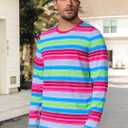 Christmas Sweatshirts for Men Jolly Crewneck Sweater Xmas Long Sleeve Pullover Top Mens (L)