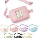 YOOLIFE Customized Gifts for Women - Personalized Birthday Gift for Mom, Mom Gifts From Daughter, Mother In Law Gifts, Mama Gift Idea, Pink Initial Crossbody Bag Belt Bag H