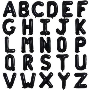TONIFUL 52 Pieces 16 Inch Black Letter A-Z Balloons,Custom Phrase Mylar Foil Alphabet Letter DIY Personalized Phrase Banner for Birthday Anniversary Celebration Graduation Party Halloween New Year, Black 