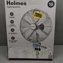 Holmes 16 Inch Chrome Digital Metal Stand Fan 3 Speeds 75 Degree Oscillation 20 Degree Head Tilt Adjustable Height Quiet Operation Remote Control for Home Office Bedroom Living Room