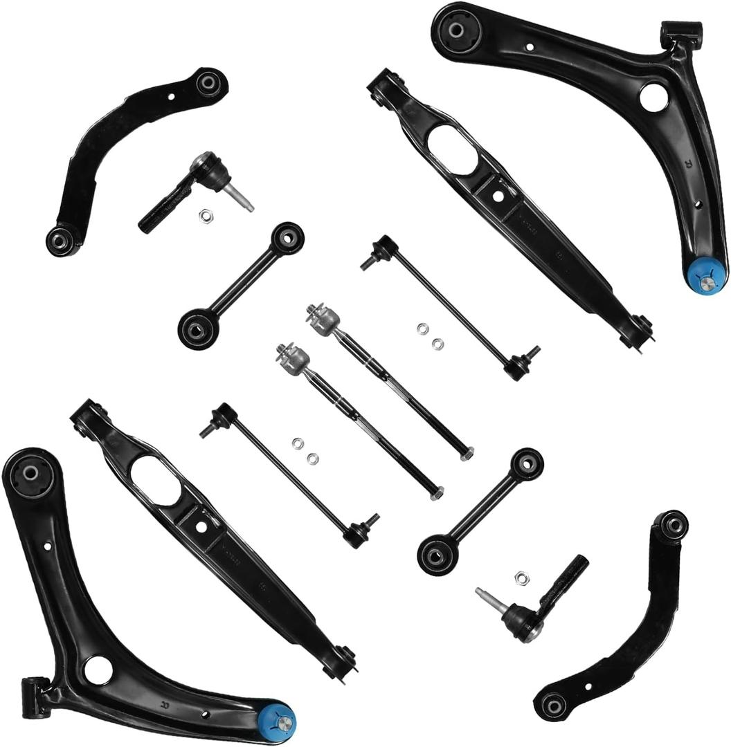 14PCS Suspension Kit Fits for Dodge Caliber 2009-2012, for Jeep Compass 2007-2016, Patriot 2007-2017 Front Rear Control Arm w/Sway Bars MS251007 K750385 ES800408 EV80645