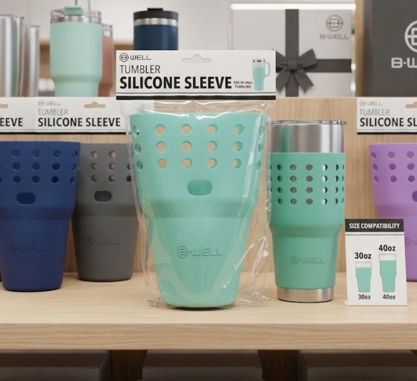 B•WELL Tumbler Silicone Sleeve. Universal Fit for 30/40oz Tumblers
