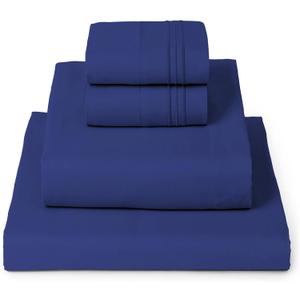 Mellanni Queen Sheets Set - 4 PC Iconic Collection Bedding - Hotel Luxury, Extra Soft, Cooling Bed Sheets - Wrinkle, Fade, Stain Resistant (Queen, Royal Blue)