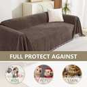 MYSKY HOME Couch Covers for 3 Cushion Couch Sofa, Sectional Couch Cover L Shape Chenille Couch Cushion Covers for Pets, Furniture Protector Cover for Dogs, Kids, 91"X150", Deep Chocolate