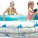 Inflatable Swimming Pool, Inflatable Unicorn Game Center, Outdoor Amusement Park, Inflatable Water Park with Sprinkler System(300 * 180 * 60CM)