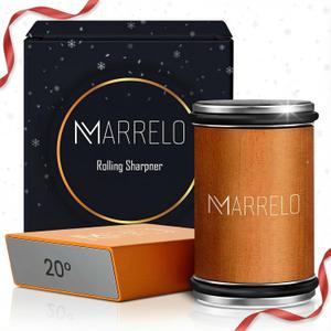 Rolling Knife Sharpener Kit, Diamond & Ceramic Roller Sharpener with 15°/ 20° Magnetic Angles for Kitchen, Chef, and Outdoor Knives, Professional Knife Sharpening Tool