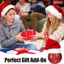 2 x 2Pcs Basketball Ornament, Basketball Ornaments for Christmas Tree Decoration with Red Santa Hat, Unique Glass Sports Decorations for Christmas, Hanging Balls Baubles Goalie Style Holiday Hanging Decor