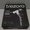 TREZORO Professional Hair Dryer with Diffuser, Ionic Ceramic Tourmaline Technology, 2000W Fast Quiet Drying, With Narrow & Wide Concentrator Nozzles, 3 Heat & 2 Speed Settings, Cool Shot Button, Black