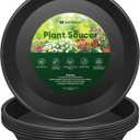 Maygrove 6 Pack Plant Saucer, 8 10 12 inch Plant Saucers for Indoor, Heavy Duty Plastic Plant Trays for pots, Grow Bags, Bird Baths, Flower Drip Trays for Indoor and Outdoor Uses (10", Black)