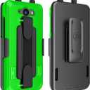 Case Compatible with Sonim XP5PLUS (XP5900) (Knob and No Knob Versions), Case and Belt Clip Holster Combo with Handstrap, Kickstand and Screen Protector (Lime Green)