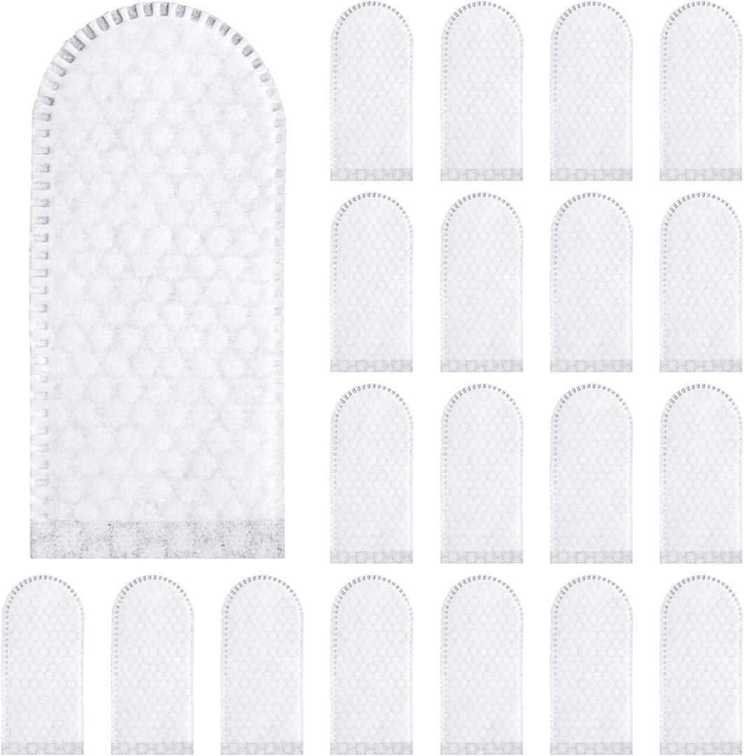 100 Pcs Cotton Finger Cots Finger Covers Protection for Finger Tips Comfortable and Breathable Wear-Resistant for Nails Cleaning Injured Fingers and Work (White)