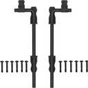 Sdstone 12 Inch Heavy Duty Cane Bolt Gate Drop Rod Hardware Ground Latch for Wooden Fences,Metal Gates Doors Stopper for Gate Ground (Black Finish,2 Pack)