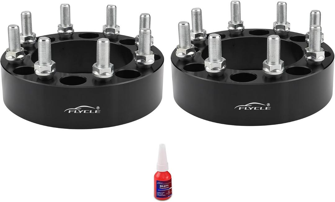 8x6.5 Wheel Spacers for 2013-2026 Ram 2500, 2012-2018 Ram 3500, 2 inch 8x165.1mm 8 Lug Forged Wheel Spacer for Silverado Sierra Suburban Avalanche Express Savana 14x1.5 Studs with 126.15mm Bore