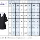 Irtysh Halloween Robe Judge Lawyer Adult Party Graduation Gown Costume Cosplay Wooden Gavel Wig Glasses Gloves set (Black, XL)