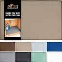 GORILLA GRIP Waterproof Silicone Under Sink Mat with Raised Lip for Kitchen and Bathroom, 34 x 22 in, Cabinet Shelf Liner Stay in Place Mats Dishwasher Safe Drawer Liner, Organizer Tray, Beige
