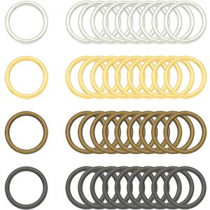 40pcs 4 Sizes O Rings Welded Strong Metal Heavy Duty Round Ring for Pet Collars Buckle Belts Strap Webbing Sewing