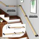 3FT Wooden Stair Handrails,Indoor Outdoor Hand Railings, Sturdy Wall Mount Support,Non-Slip Safety Handrail for Elderly, Children, and People with Physical Limitations