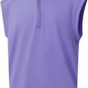 Rouen Mens Vests Outerwear Lightweight Moisture Wicking Midlayer Sleeveless Sports Golf Quarter Zip Pullover Mens Vest (XX-Large, Lavender)