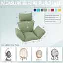 Outdoor Egg Chair Cushion with 8 Securing Straps, Water-Repellent & Fade-Resistant, Removable Cover, Replacement Cushion for Most Single Hanging Swing Egg Chairs – Sage Green